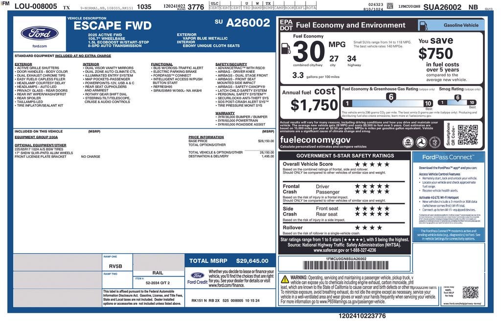 2025 Ford Escape Active