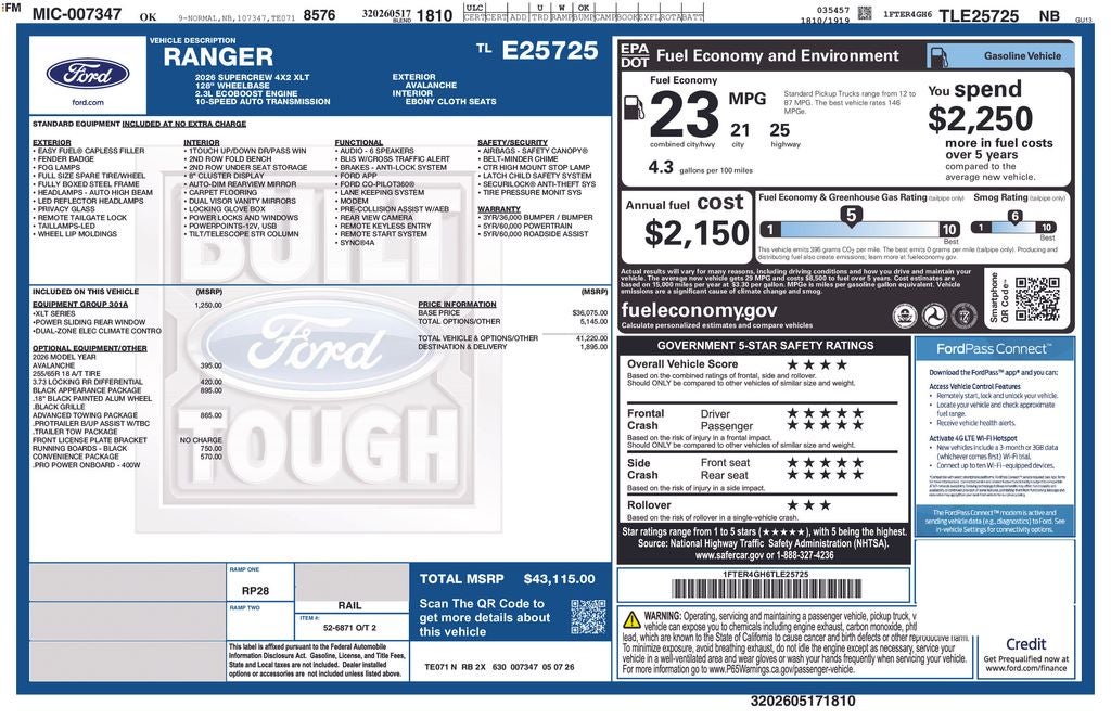 2026 Ford Ranger XLT