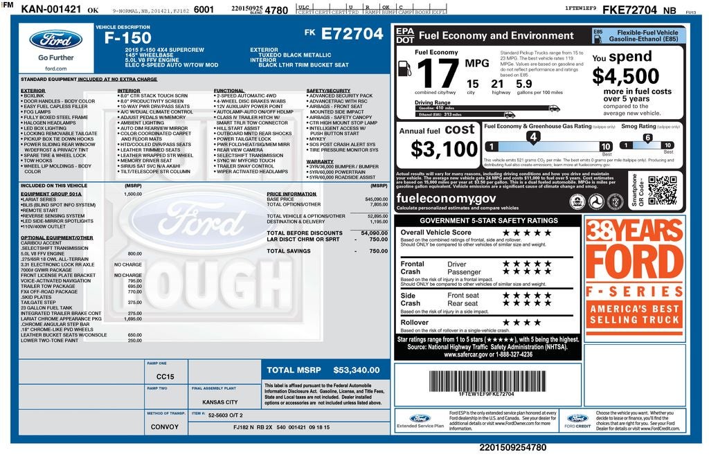 2015 Ford F-150 Lariat