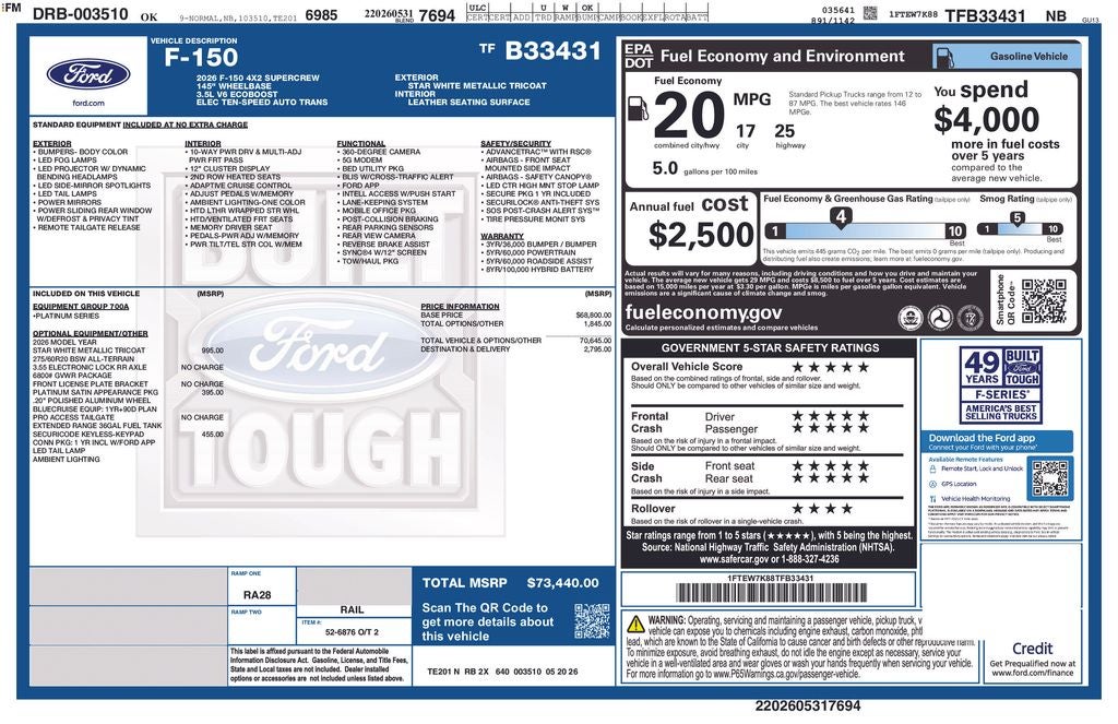 2026 Ford F-150 Platinum