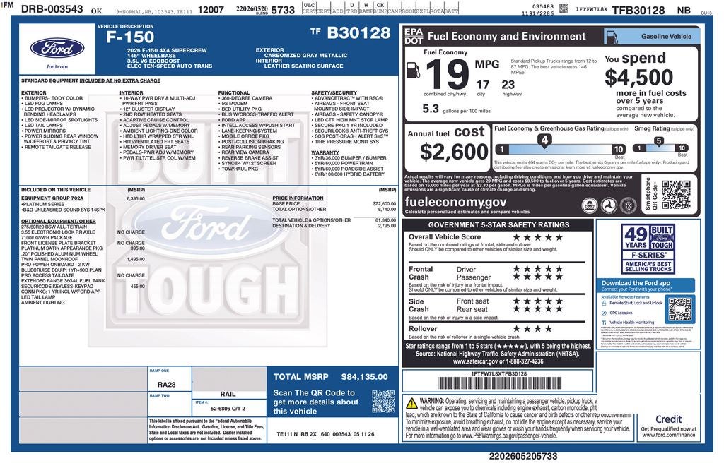 2026 Ford F-150 Platinum