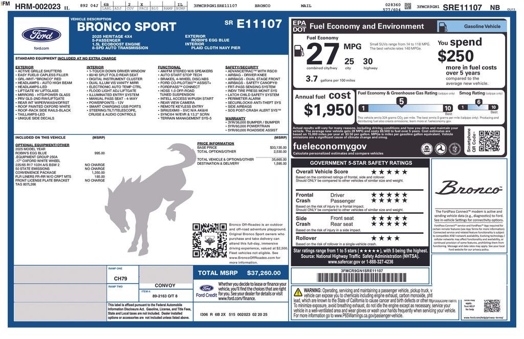 2025 Ford Bronco Sport Heritage