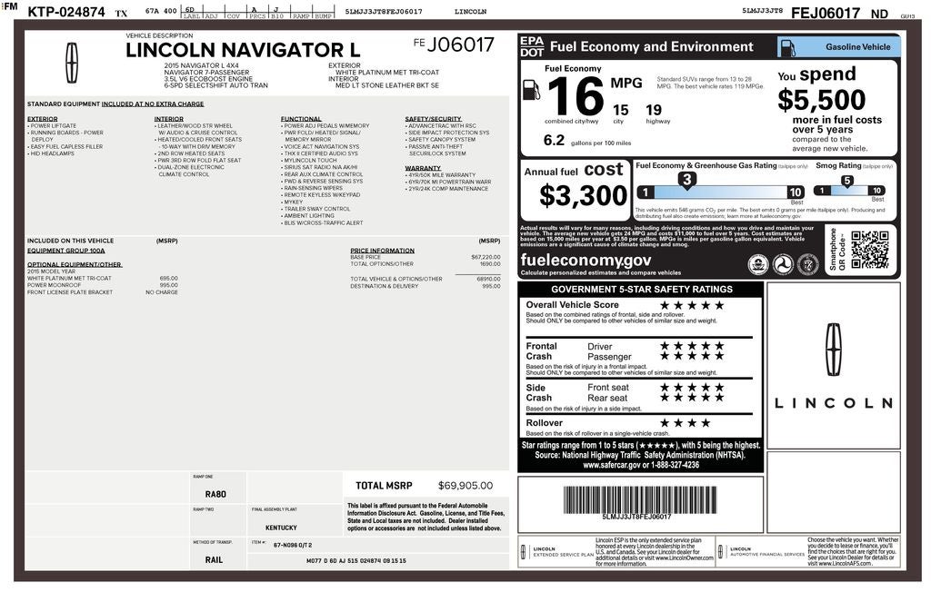 2015 Lincoln Navigator L Base