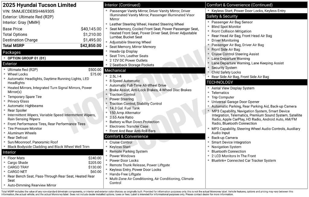 2025 Hyundai Tucson Limited