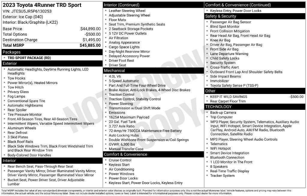 2023 Toyota 4Runner TRD Sport