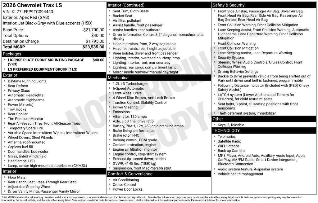 2026 Chevrolet Trax LS