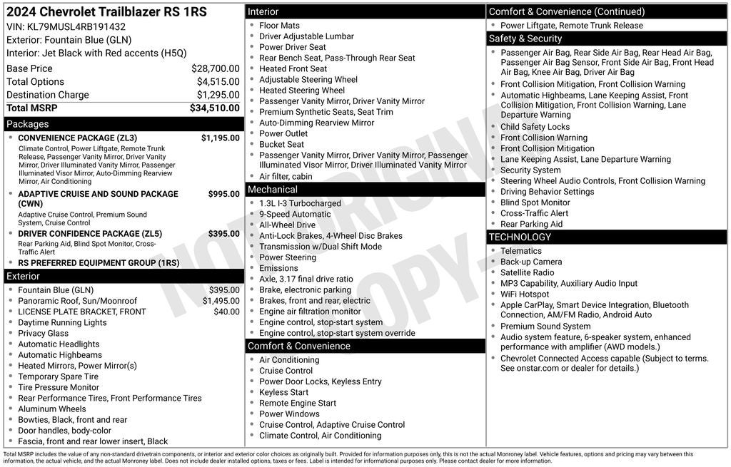 2024 Chevrolet TrailBlazer RS